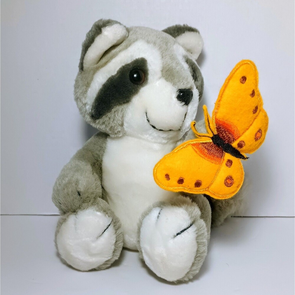 Rare Dakin Current Critters Rupert Raccoon Vintage Plush 1987 Butterfly